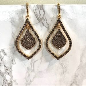 Gold tone teardrop earrings